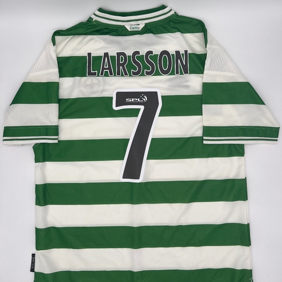 Larsson #7 Celtic FC 1999/2000 Home ORIGINAL Umbro VTG Rare Soccer Jersey (L) - Picture 1 of 9